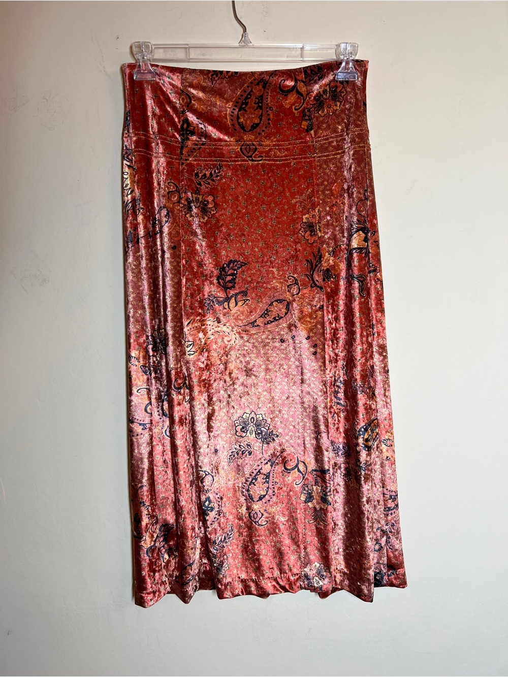Free People Velvet Paisley Maxi Skirt
